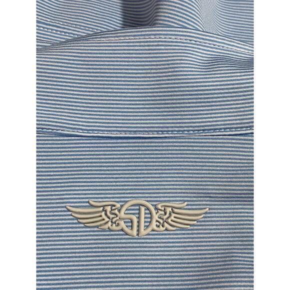 Straight Down Golf Pullover – Men’s XL, Blue/White Stripe, 1/4 Zip Long Sleeve - Picture 9 of 10